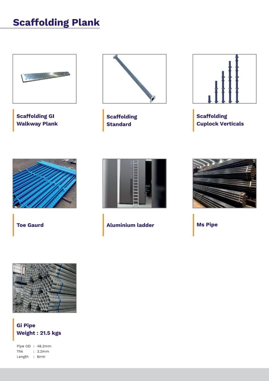 Blue cuplock scaffolding structure for building rental project in Mundra, Gujarat